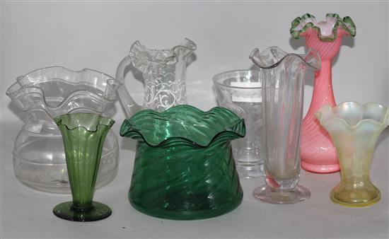 A Ramftbecher tumbler, Webbs and other glassware